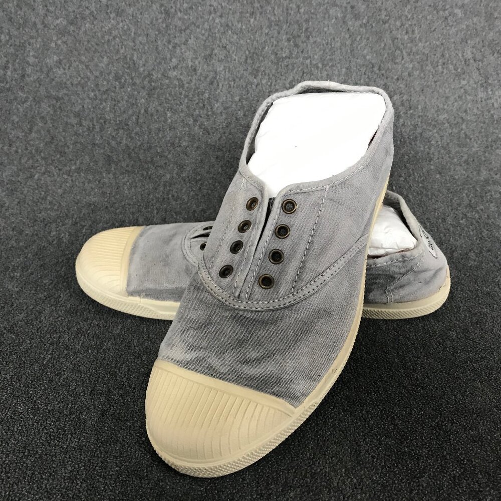 Natural World Eco Friendly Grey Canvas Slip On Women Sneakers US 8.5 EU 39